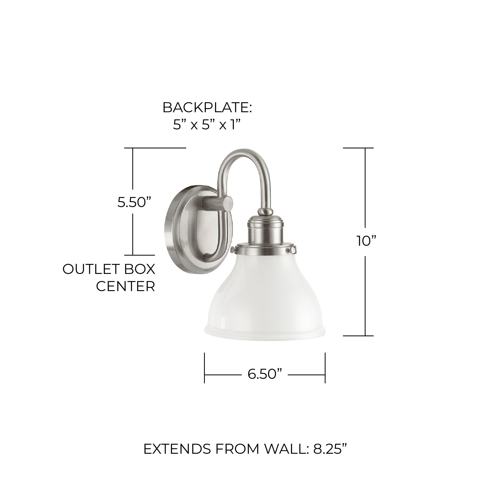 Image 2 Capital Lighting Baxter 1 Light Sconce 6.5" Brushed Nickel more views