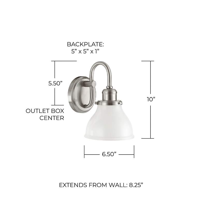 Image 2 Capital Lighting Baxter 1 Light Sconce Brushed Nickel more views