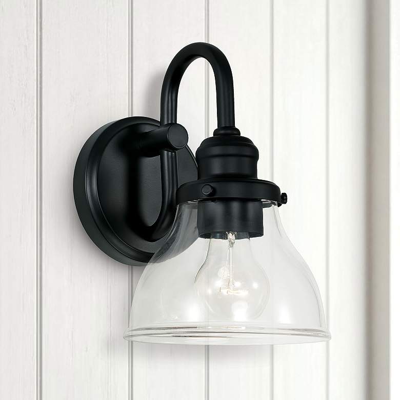 Image 1 Capital Lighting Baxter 1 Light Sconce Matte Black