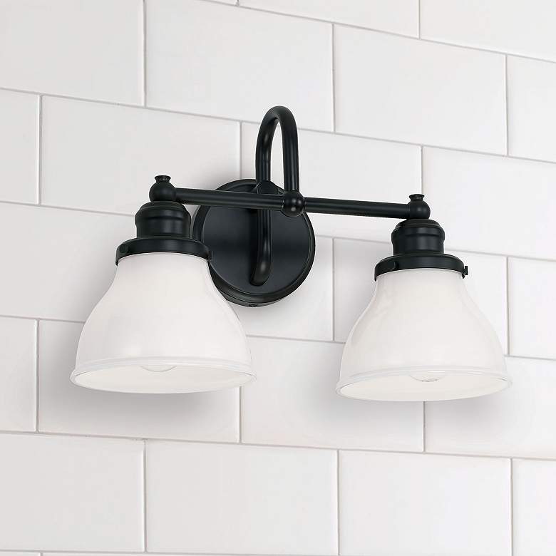 Image 1 Capital Lighting Baxter 16 1/2" Wide 2-Light Matte Black Bath Light