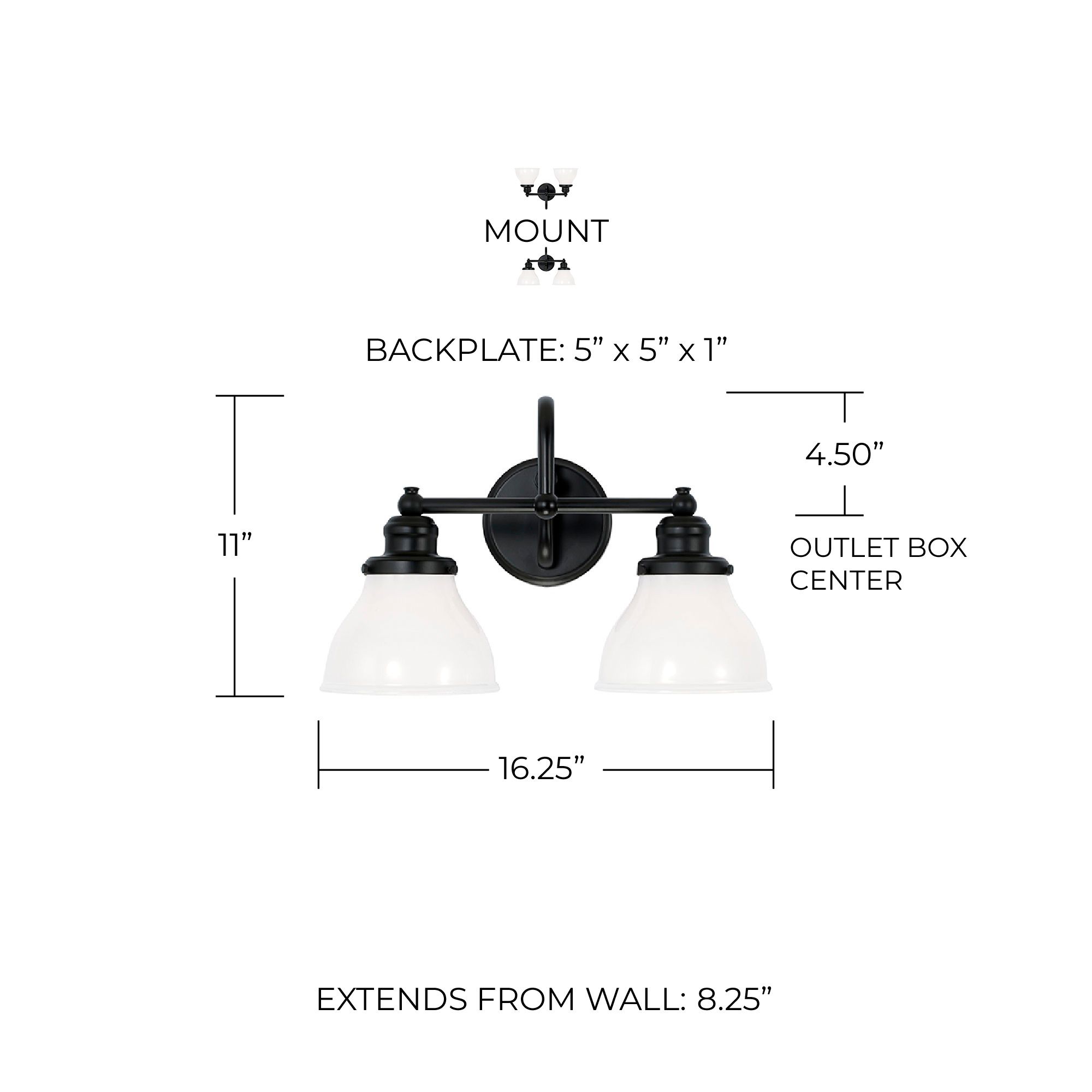 Image 5 Capital Lighting Baxter 16 1/2" Wide 2-Light Matte Black Bath Light more views