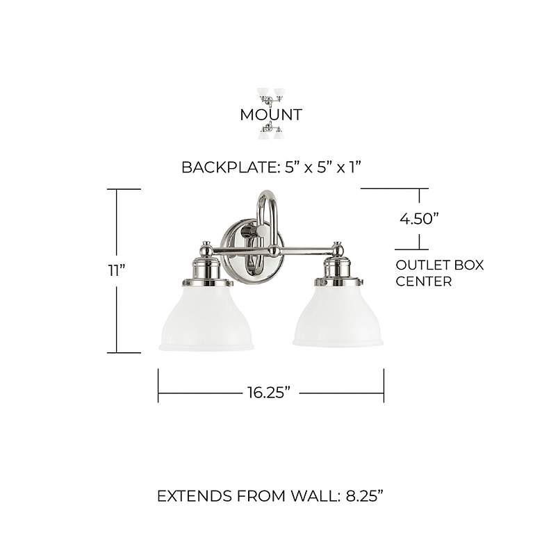 Image 2 Capital Lighting Baxter 2 Light Vanity Polished Nickel more views