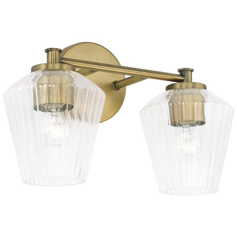 Image 1 Capital Lighting Beau 2 Light Vanity Aged Brass