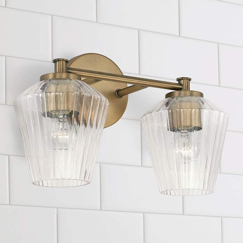 Image 1 Capital Lighting Beau 2 Light Vanity Aged Brass