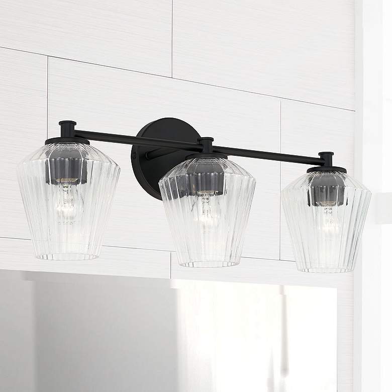 Image 2 Capital Lighting Beau 3 Light Vanity Matte Black more views
