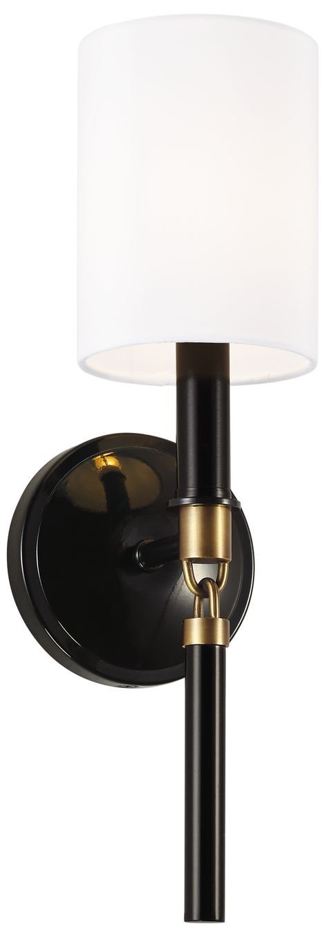 Capital Lighting Beckham 1 Light Sconce 5" Glossy Black and Aged Brass