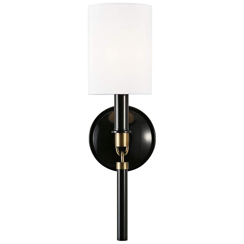 Image 5 Capital Lighting Beckham 1 Light Sconce Glossy Black and Aged Brass more views