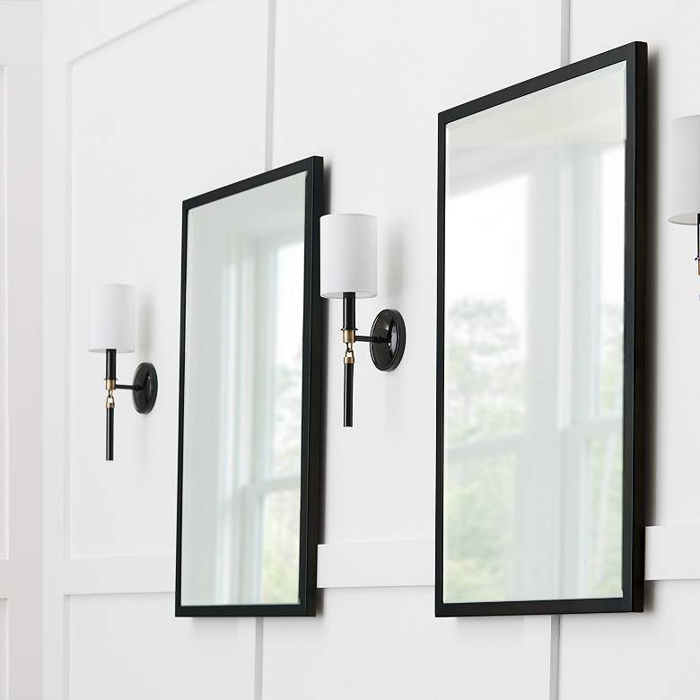 Image 6 Capital Lighting Beckham 1 Light Sconce Glossy Black and Aged Brass more views
