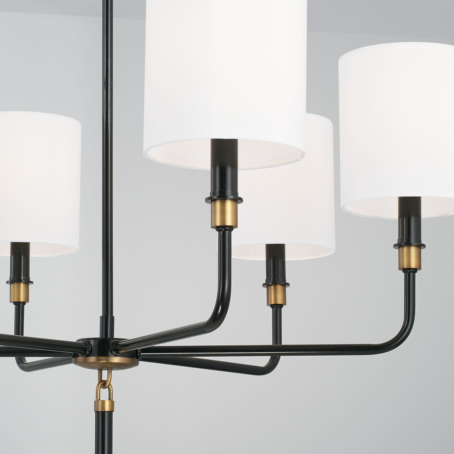 Image 3 Capital Lighting Beckham 6 Light Chandelier 32" Glossy Black and Aged Brass more views