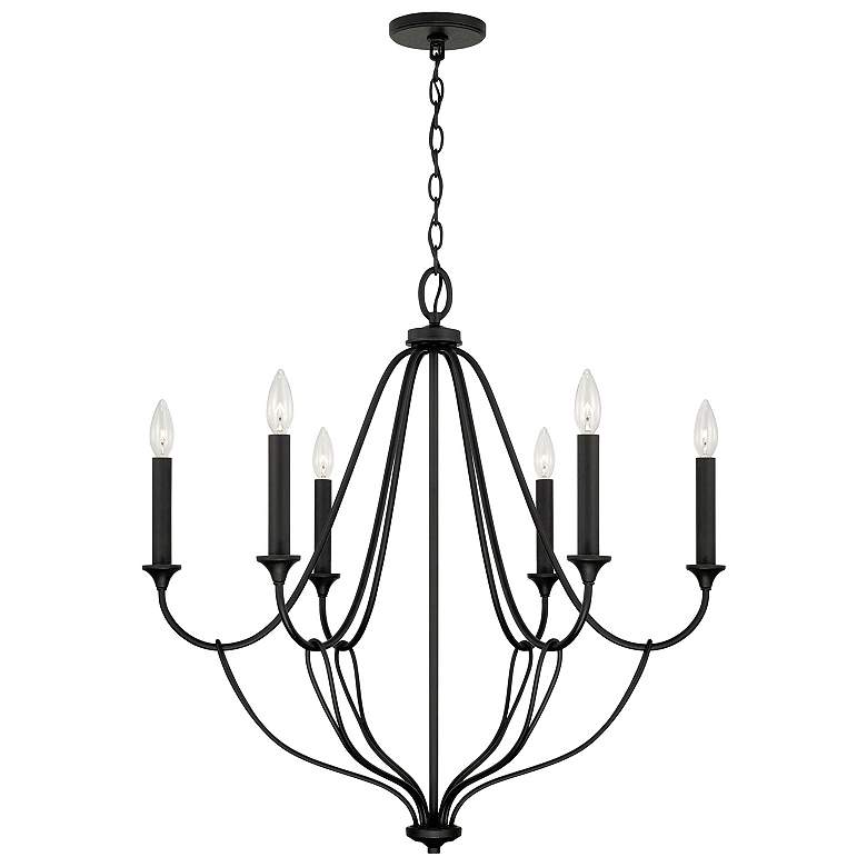 Image 2 Capital Lighting Bentley 30" Black Iron 6-Light Candelabra Chandelier
