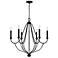 Capital Lighting Bentley 30" Black Iron 6-Light Candelabra Chandelier