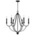 Capital Lighting Bentley 30" Black Iron 6-Light Candelabra Chandelier
