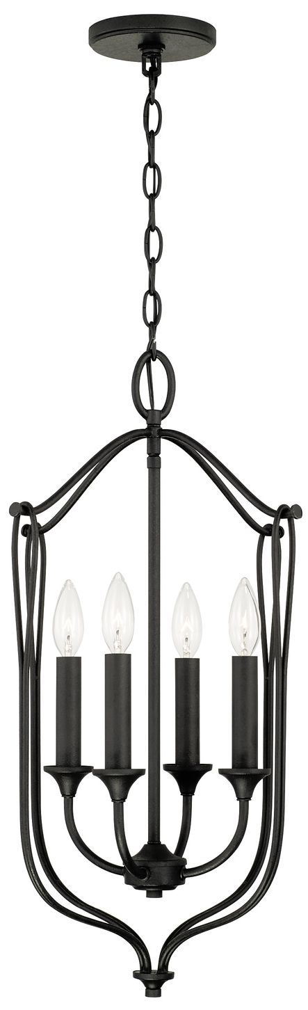 Capital Lighting Bentley 4 Light Foyer 14.75" Black Iron