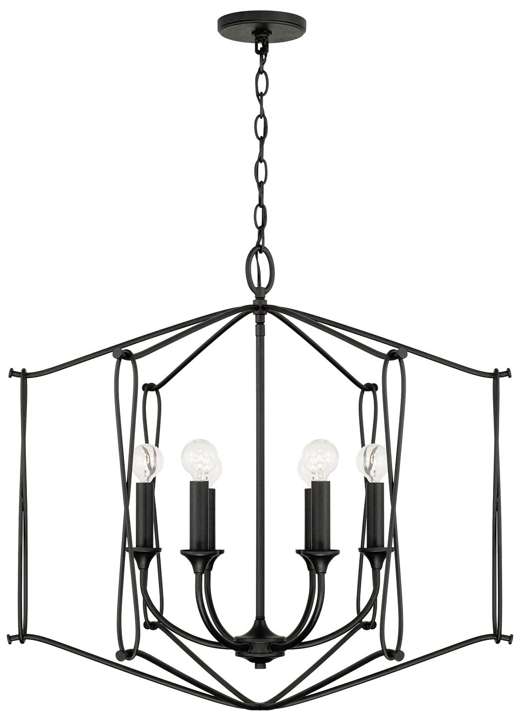 Capital Lighting Bentley 6 Light Foyer 28" Black Iron