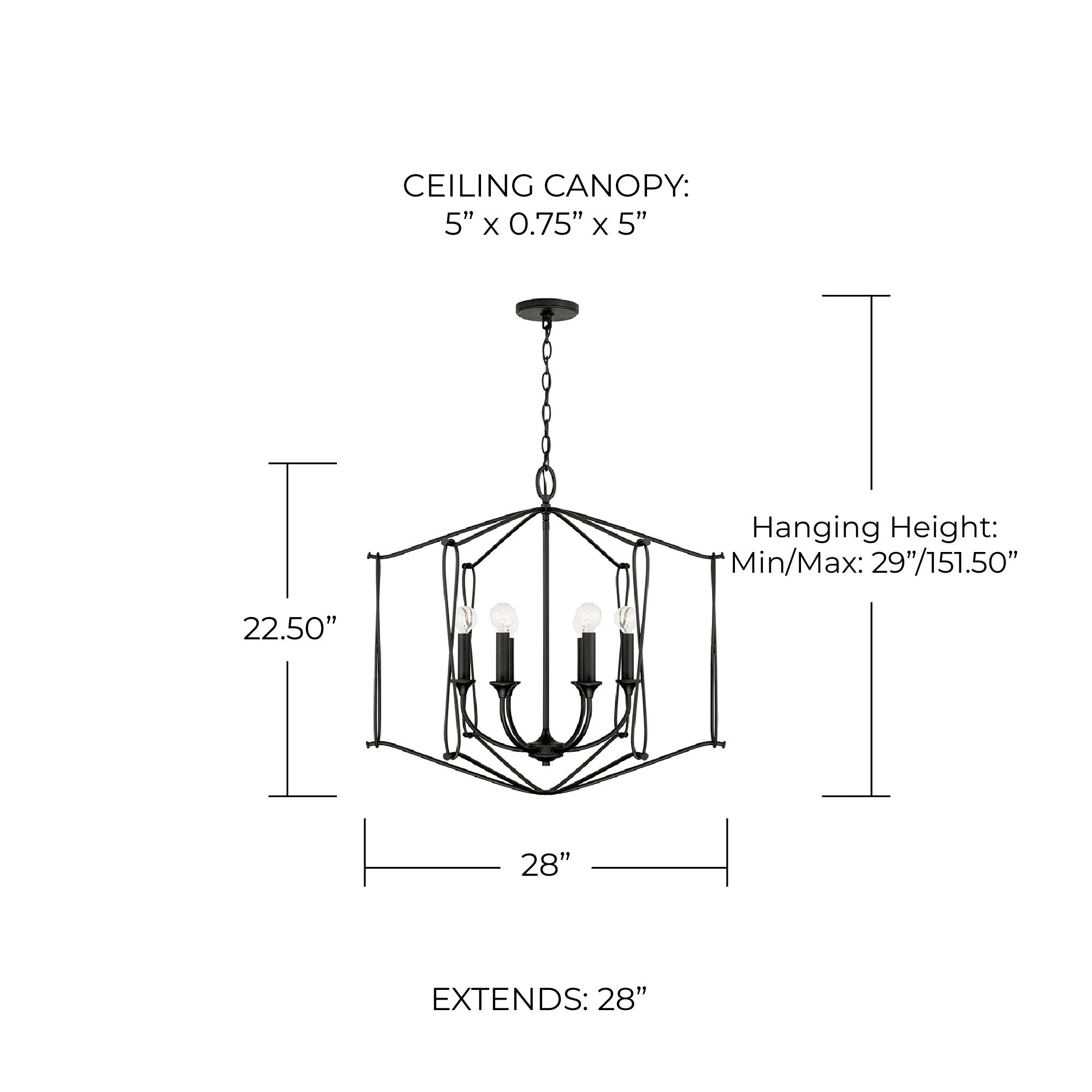 Image 6 Capital Lighting Bentley 6 Light Foyer 28" Black Iron more views