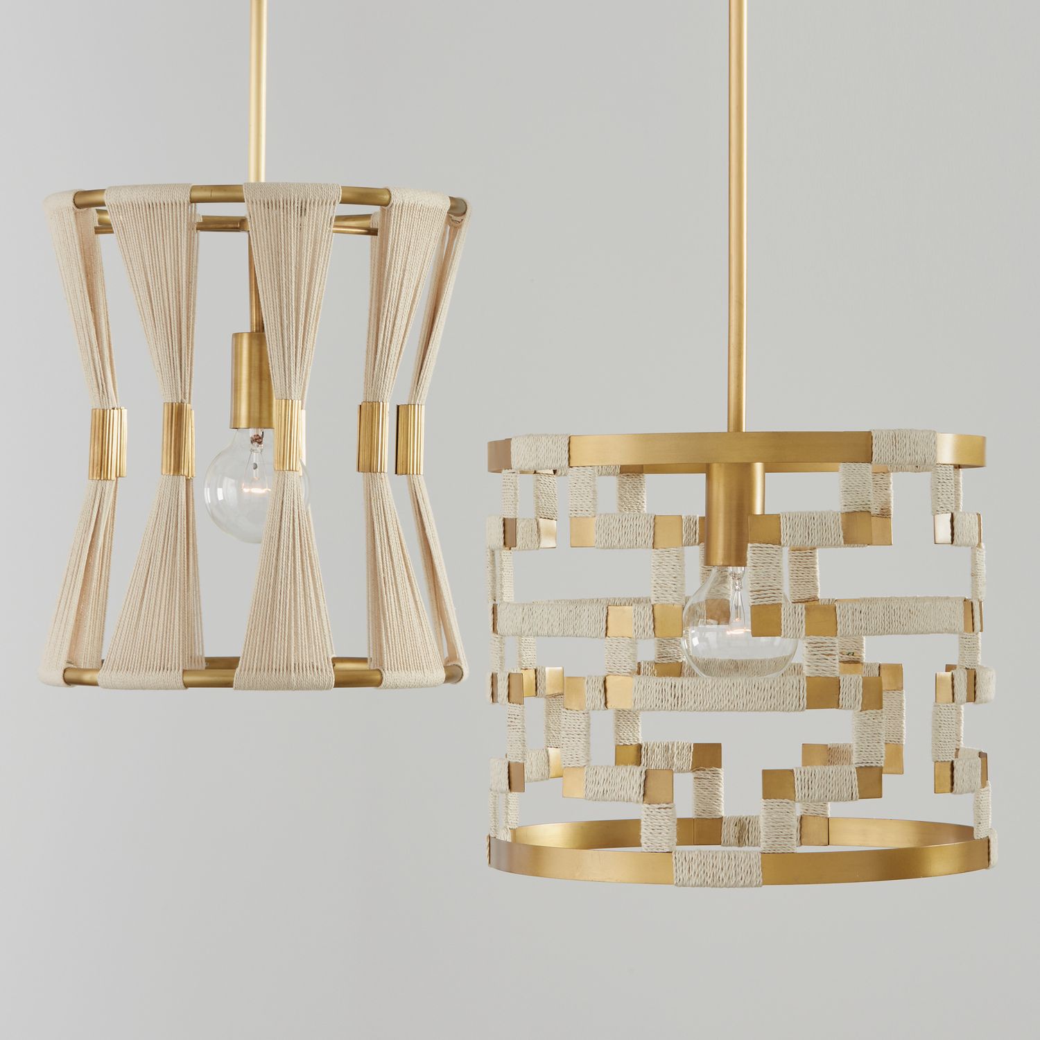 Image 3 Capital Lighting Bianca 1 Light Pendant 12.25" Bleached Natural and Brass more views