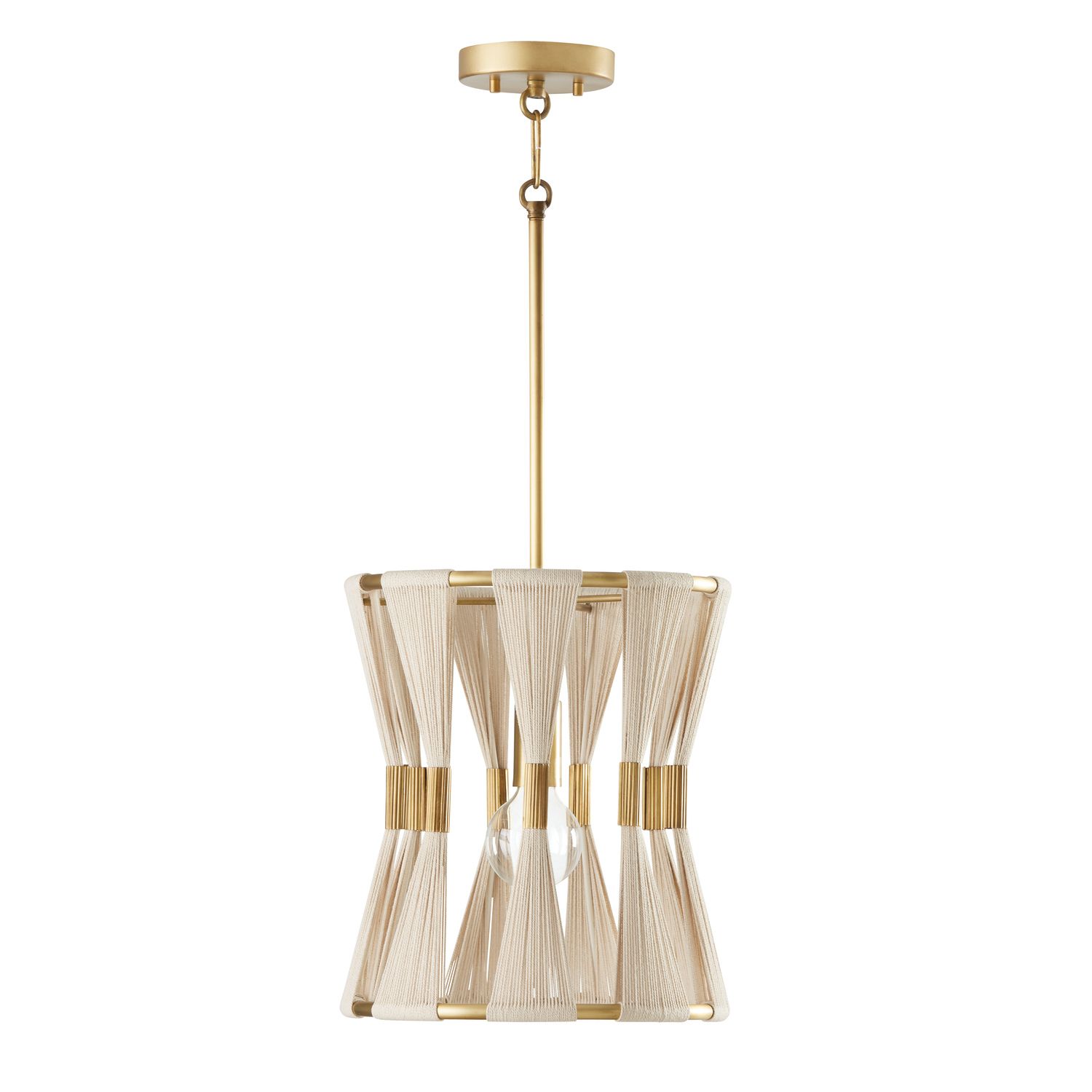 Image 5 Capital Lighting Bianca 1 Light Pendant 12.25" Bleached Natural and Brass more views