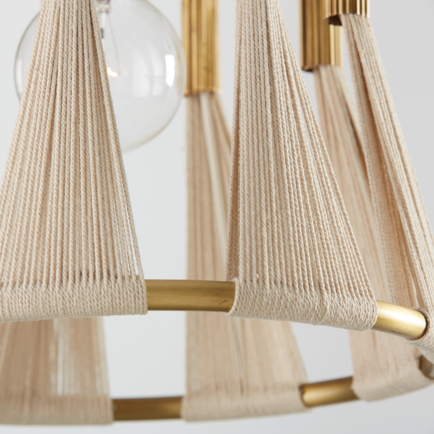 Capital Lighting Bianca 1 Light Pendant 12.25" Bleached Natural and Brass