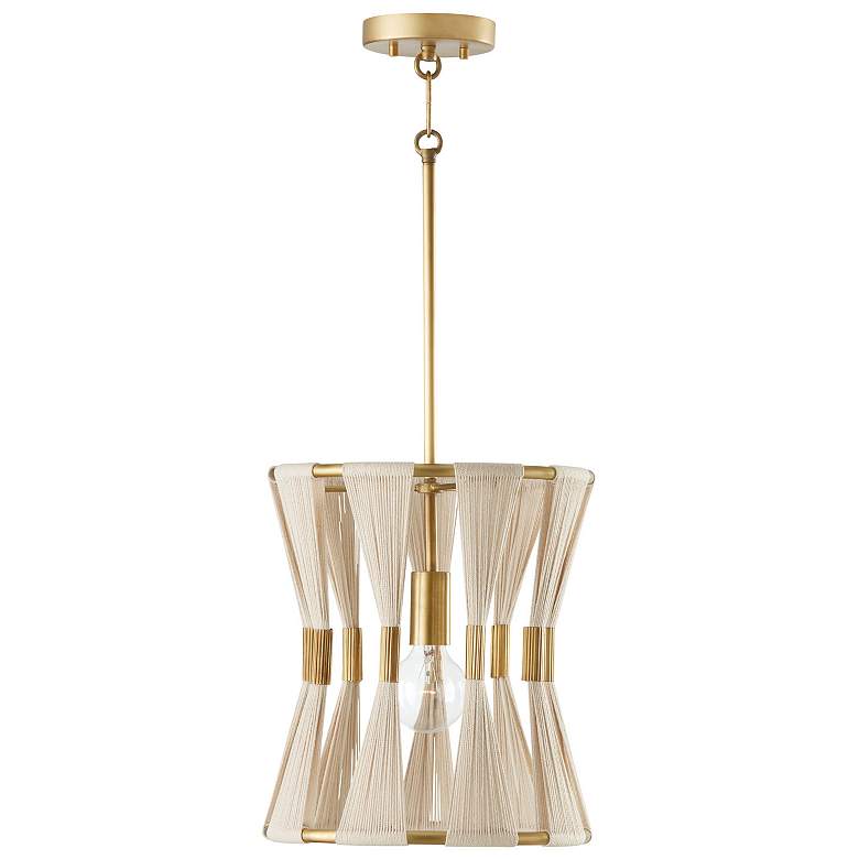 Image 2 Capital Lighting Bianca 1 Light Pendant Bleached Natural/Patinaed Brass