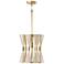 Capital Lighting Bianca 1 Light Pendant Bleached Natural/Patinaed Brass