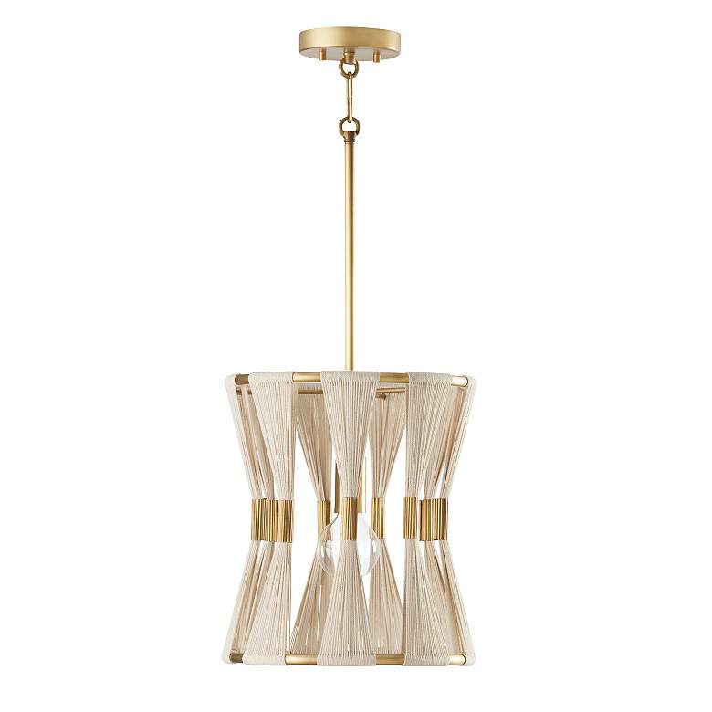 Image 5 Capital Lighting Bianca 1 Light Pendant Bleached Natural/Patinaed Brass more views