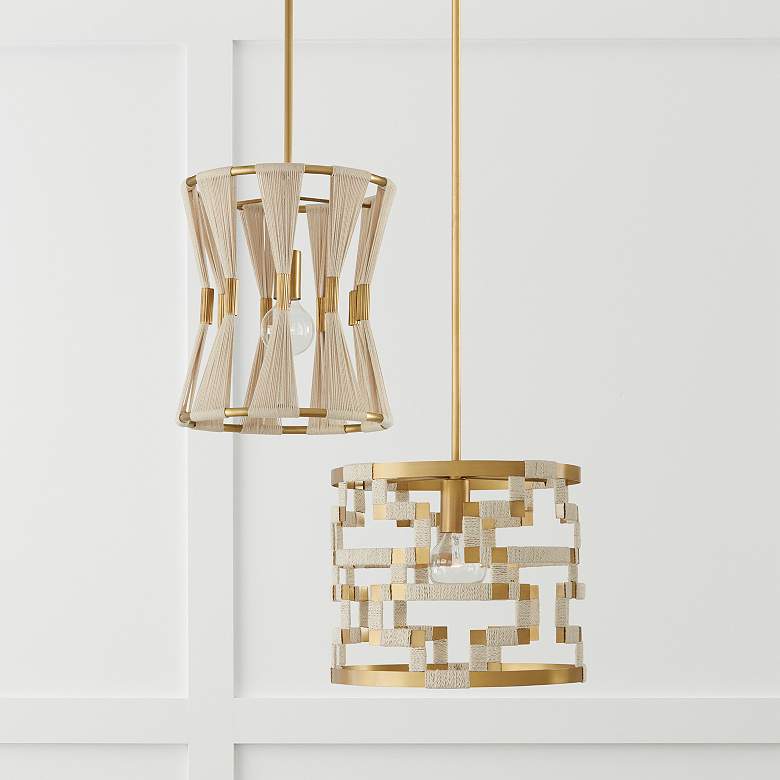 Image 6 Capital Lighting Bianca 1 Light Pendant Bleached Natural/Patinaed Brass more views