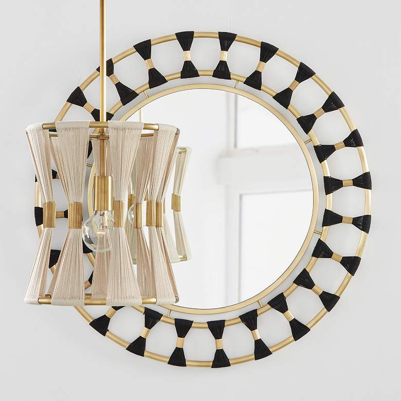 Image 7 Capital Lighting Bianca 1 Light Pendant Bleached Natural/Patinaed Brass more views