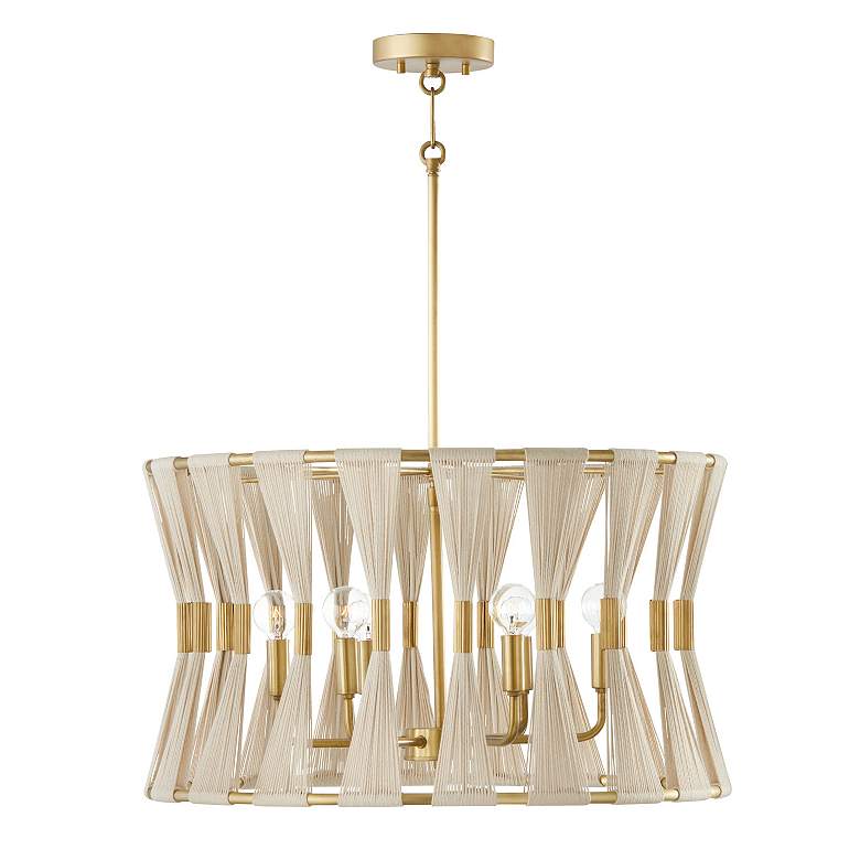 Image 4 Capital Lighting Bianca 24 1/2" Modern 6-Light Rope and Brass Pendant more views