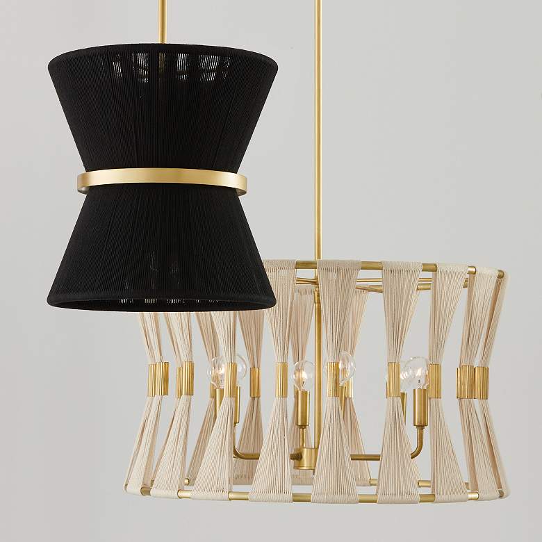 Image 5 Capital Lighting Bianca 24 1/2" Modern 6-Light Rope and Brass Pendant more views