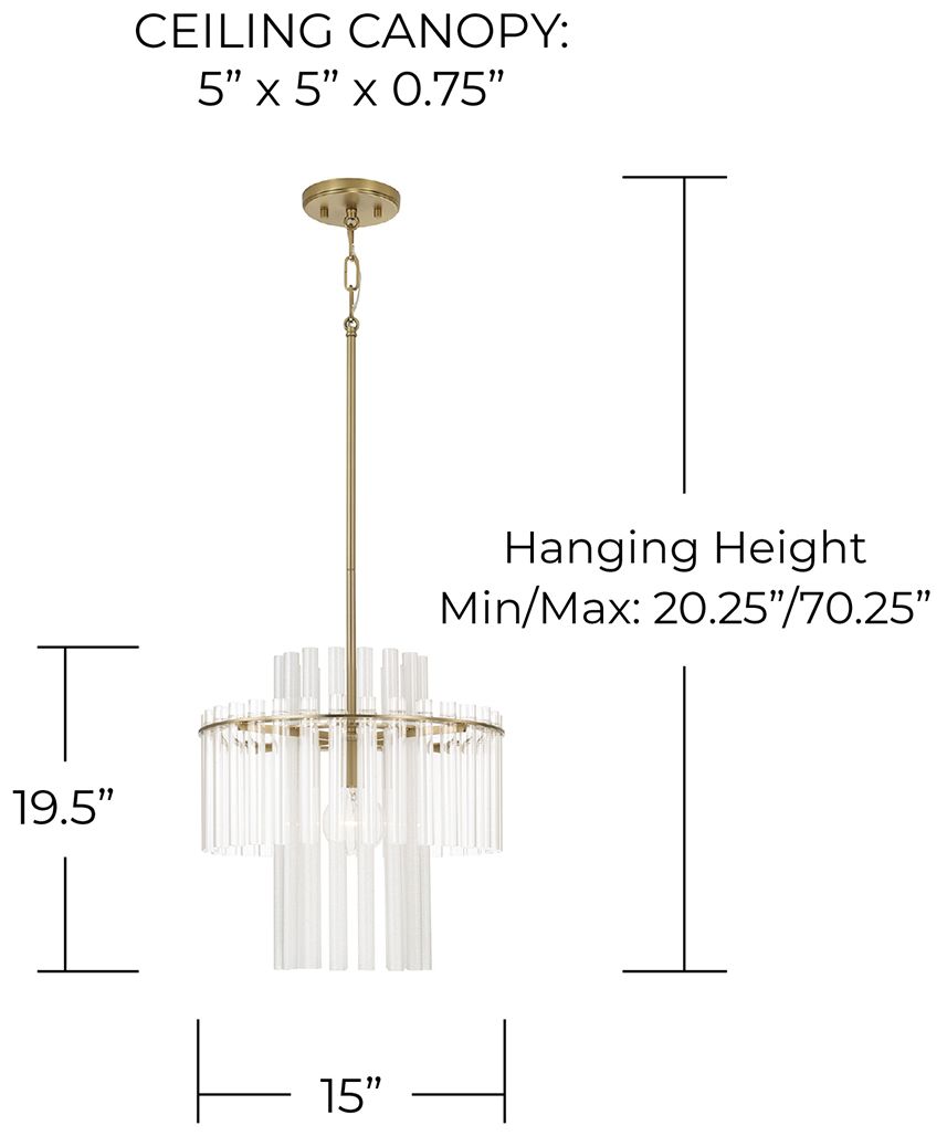 Image 7 Capital Lighting Blair 1 Light Pendant 15" Aged Brass more views