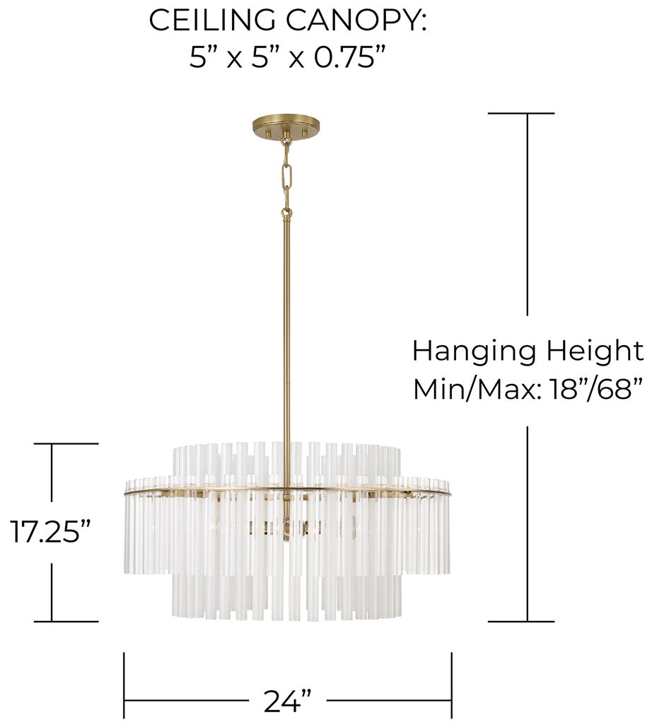 Image 5 Capital Lighting Blair 4 Light Pendant 24" Aged Brass more views