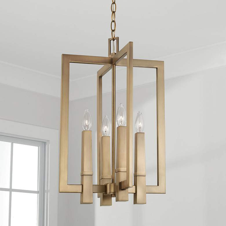 Image 1 Capital Lighting Blake 4 Light Foyer Aged Brass