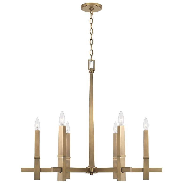 Image 1 Capital Lighting Blake 6 Light Chandelier Aged Brass