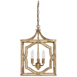 Capital Lighting Blakely 12 1/4" Gold Square Lantern Foyer Chandelier
