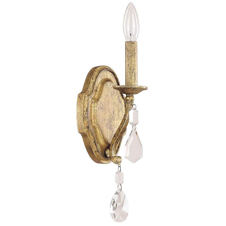 Image 1 Capital Lighting Blakely 13 1/4" High Antique Gold Crystal Wall Sconce