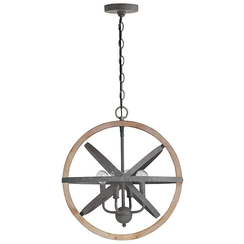 Image 2 Capital Lighting Bluffton 4 Light Pendant Iron and Wood