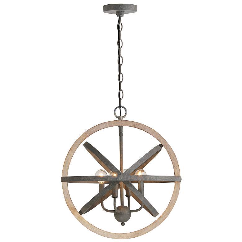 Image 6 Capital Lighting Bluffton 4 Light Pendant Iron and Wood more views
