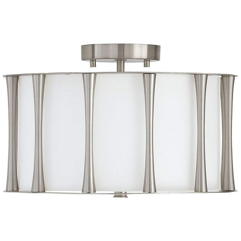 Image 2 Capital Lighting Bodie 15" White and Brushed Nickel Ceiling Light