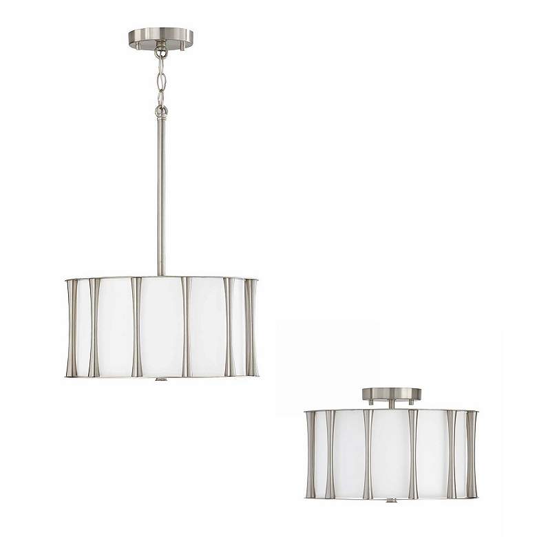 Image 5 Capital Lighting Bodie 15" White and Brushed Nickel Ceiling Light more views