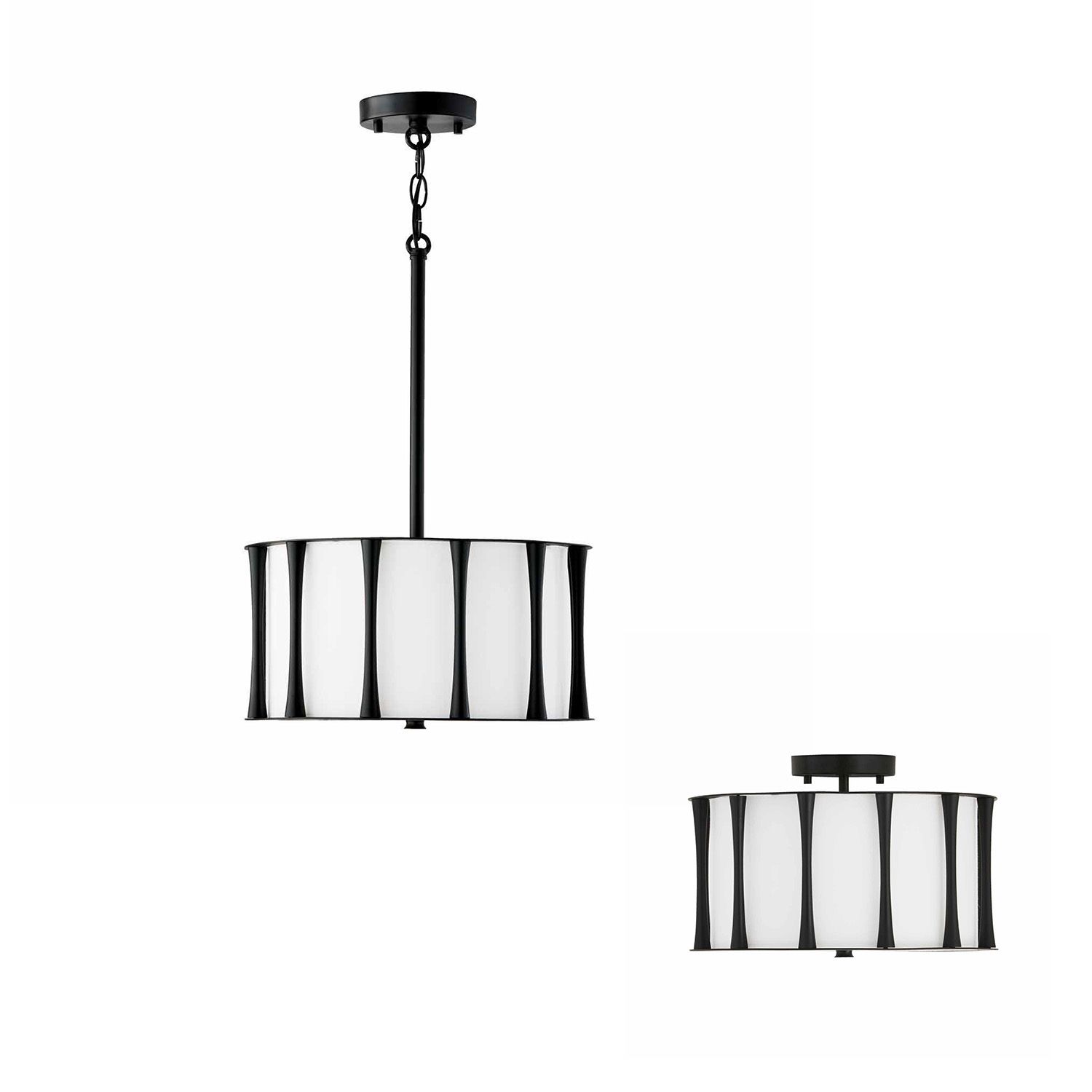 Image 6 Capital Lighting Bodie 3 Light Semi Flush 15" Matte Black more views