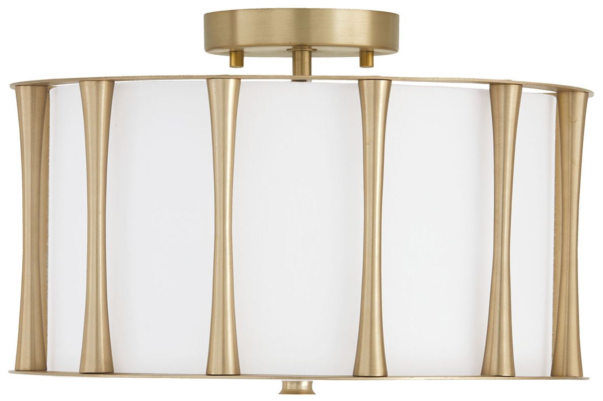 Image 2 Capital Lighting Bodie 3 Light Semi Flush 15" Matte Brass