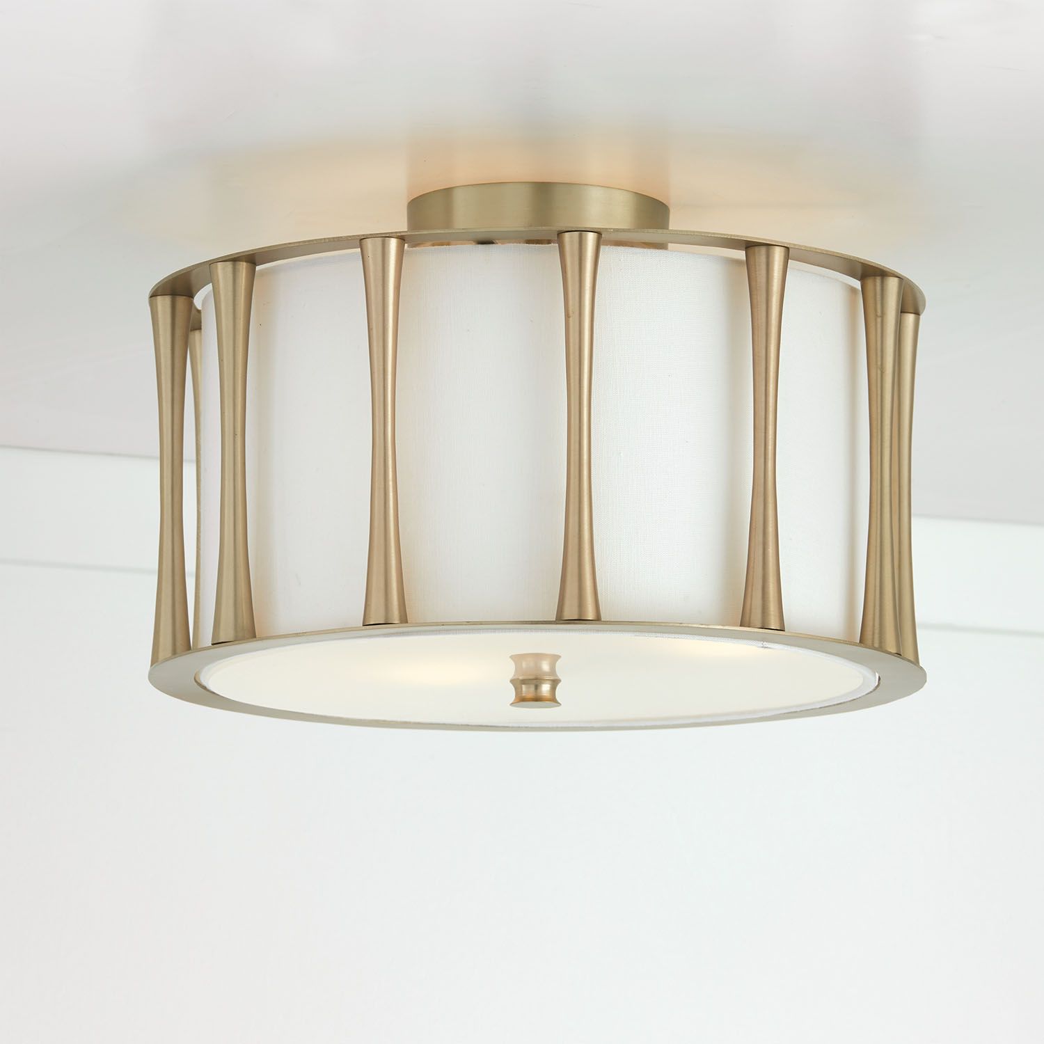 Image 3 Capital Lighting Bodie 3 Light Semi Flush 15" Matte Brass more views