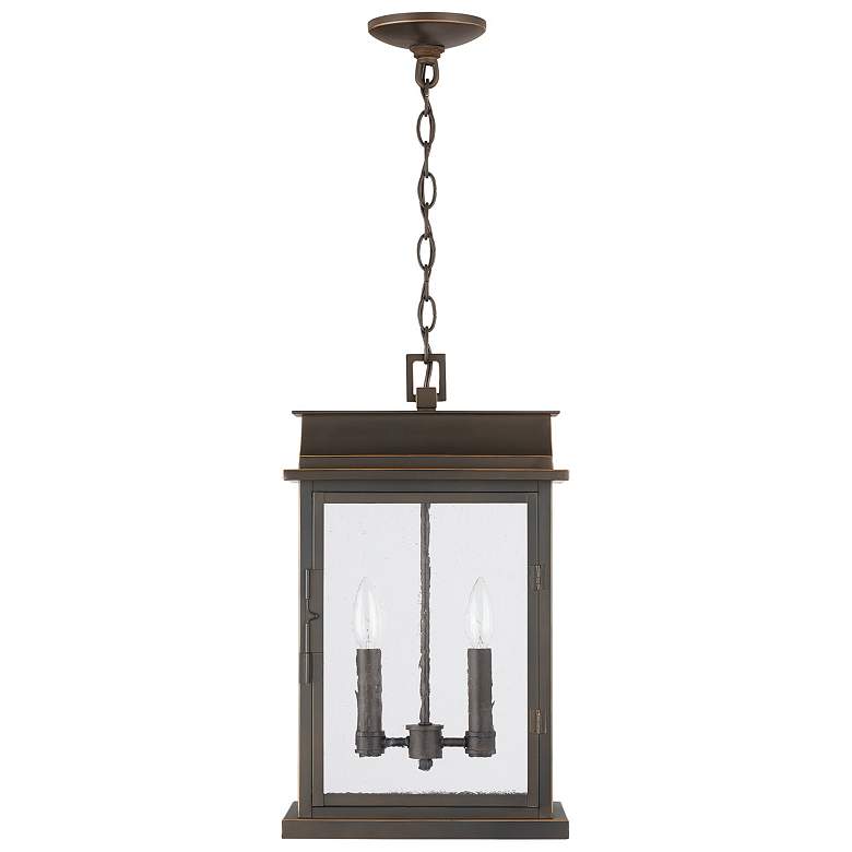 Image 1 Capital Lighting Bolton 2 Light Outdoor Hanging Lantern Oiled Bronze