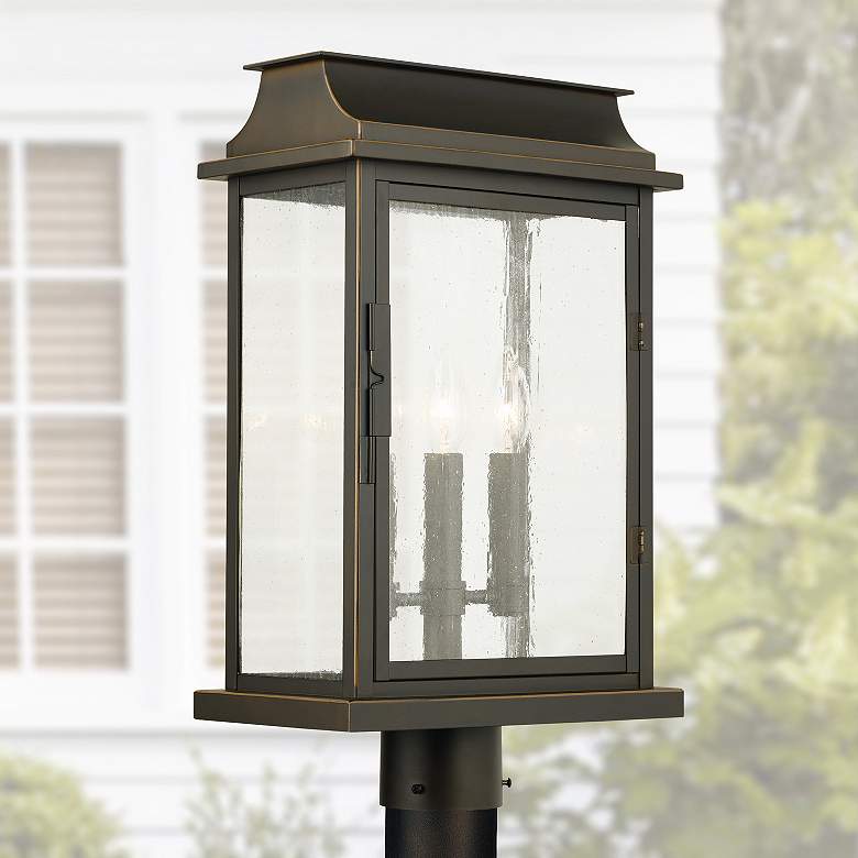 Image 1 Capital Lighting Bolton 3 Light Outdoor Post Lantern Oiled Bronze
