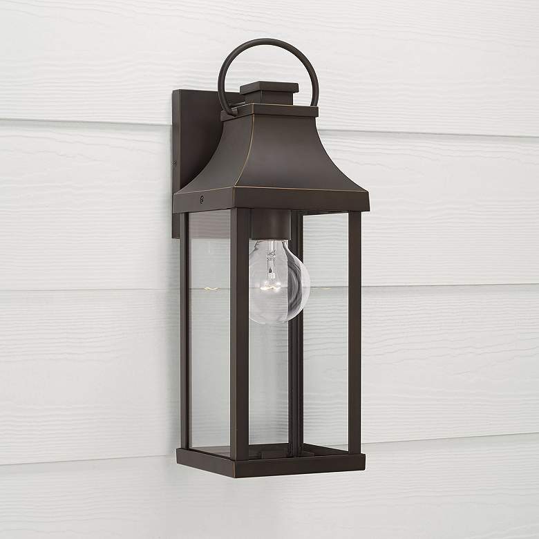 Image 1 Capital Lighting Bradford 17 1/4" High Oiled Bronze Outdoor Wall Light