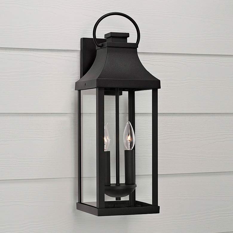 Image 1 Capital Lighting Bradford 20 3/4" Black 2-Light Outdoor Wall Light