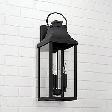 Capital Lighting Bradford 24" High 3-Light Black Outdoor Wall Lantern