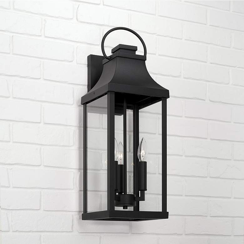 Image 1 Capital Lighting Bradford 24" High 3-Light Black Outdoor Wall Lantern