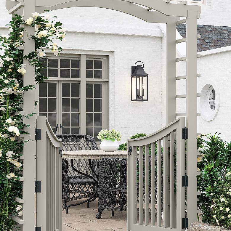 Image 3 Capital Lighting Bradford 24" High 3-Light Black Outdoor Wall Lantern more views