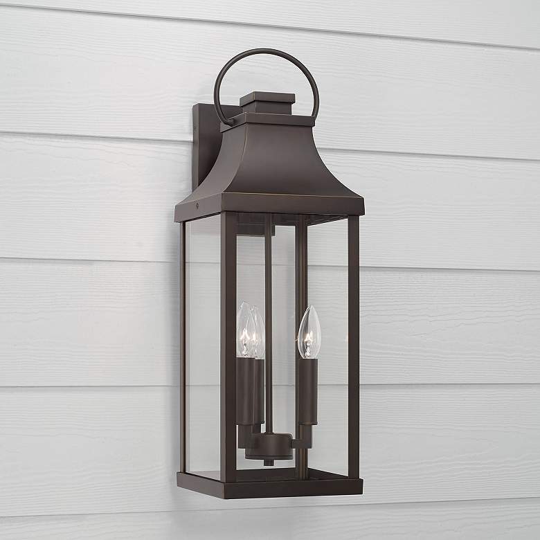 Image 1 Capital Lighting Bradford 24" High 3-Light Bronze Outdoor Wall Lantern